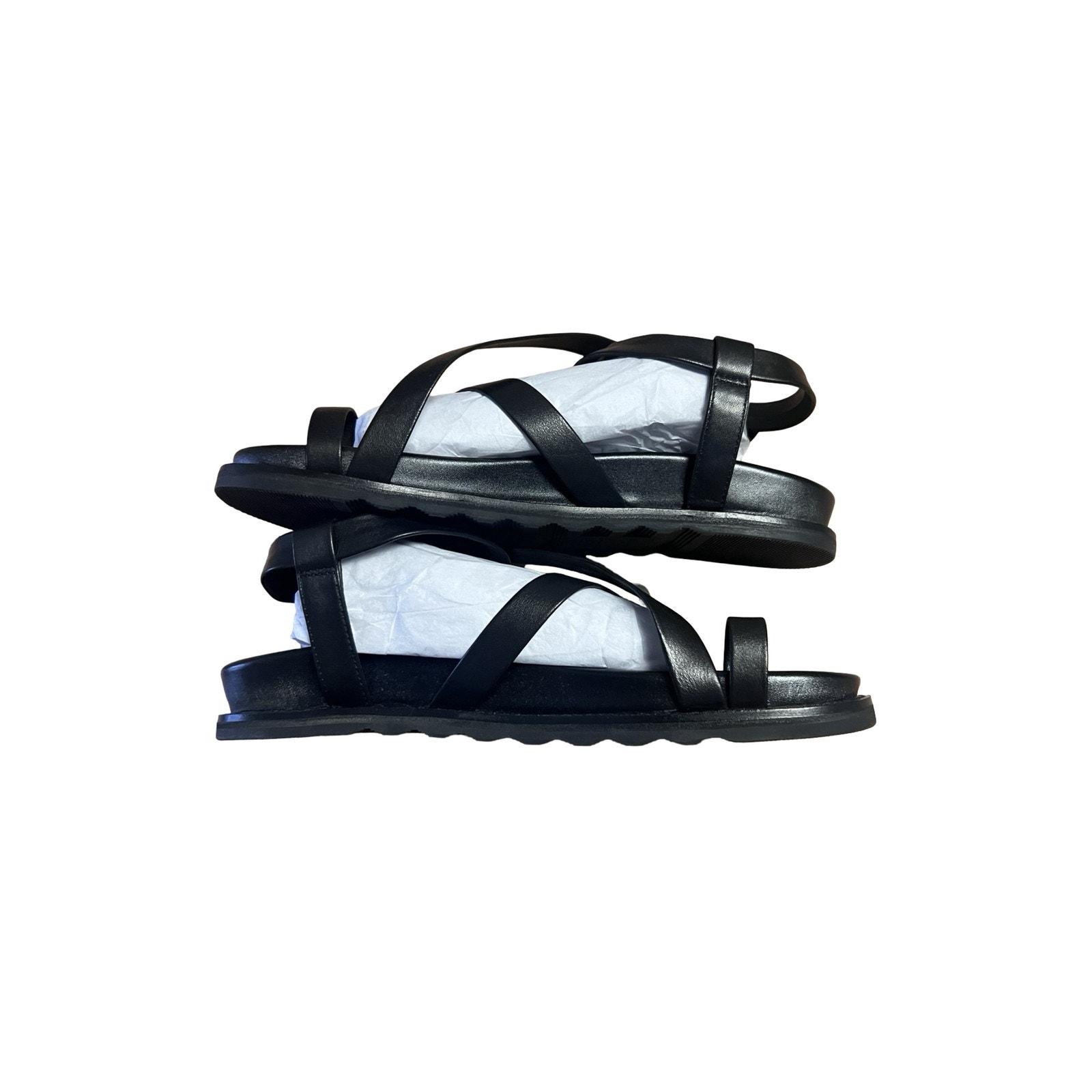 Bared Footwear Nicator Black Leather Sandals Size 41 Nib Swimwear — image 3 of 8